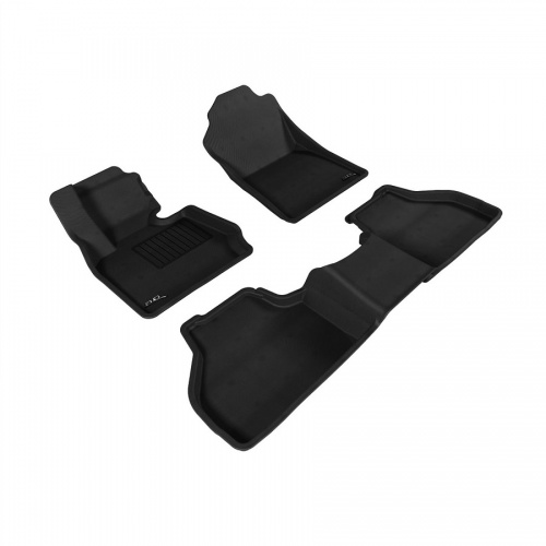 Коврики салона текстильные 3D Lux для BMW X3 F25 2011 - 2 ряда сплошной 2й ряд черный