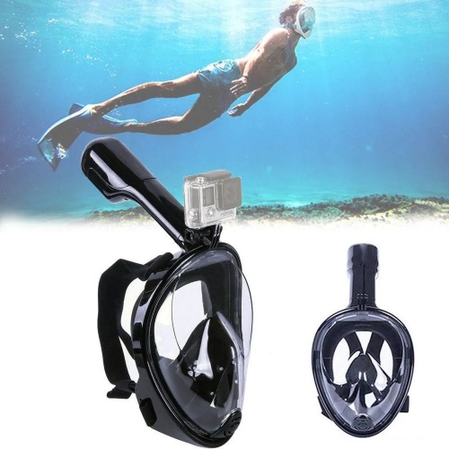Маска для плавания и снорклинга с креплением для экшн-камеры, черная, S, M