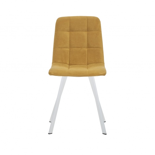 Стул Leset Скай металл белый велюр Mustard 
