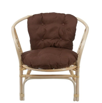 IND Кресло Багама 1 натуральный подушка коричневая 