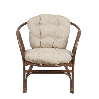 IND Кресло Багама 1 орех подушка бежевая 