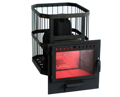 Печь банная Сибирь 22 панорамная дверца сетка