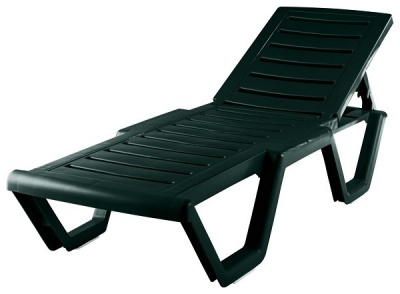 Шезлонг Ellastik Plast Атлант 186x63x32 темно-зеленый