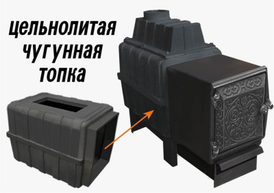 Печь чугунная для бани Воевода 20 ДТ-4 без сетки под обкладку