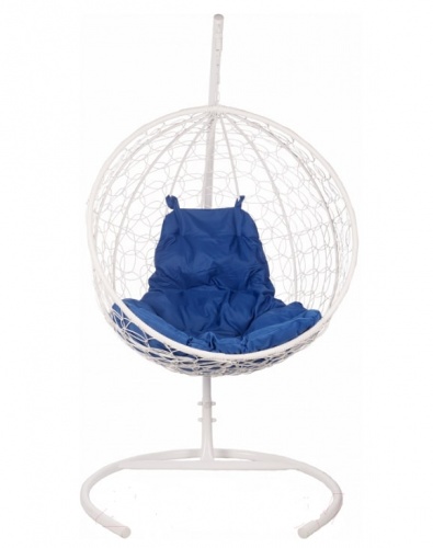 Кресло подвесное BiGarden Kokos White синяя подушка 