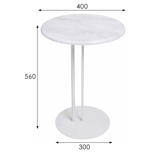 Стол приставной МеталлАрт М015 белый мрамор белый 