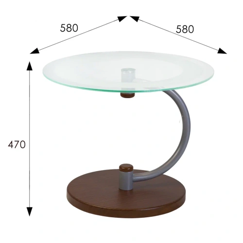 Стол журнальный Дуэт 13Н металлик средне-коричневый 