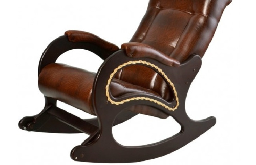 Кресло-качалка модель 44 Antik Крокодил/Венге с лозой коричневый
