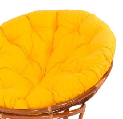 23/01 IND Кресло Папасан коньяк подушка желтая 