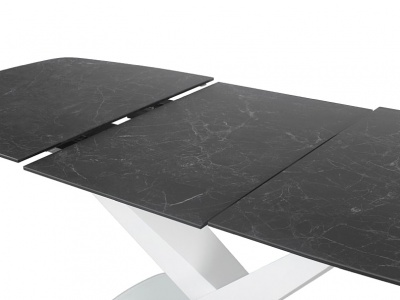 Стол обеденный SIGNAL CASSINO II Ceramic 160 графит мрамор белый 