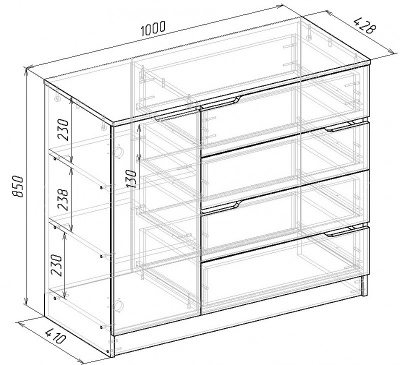 Комод Бремен венге ясень шимо светлый 