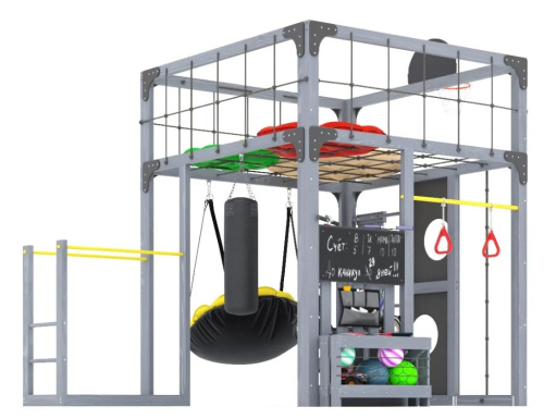 Детская площадка для дачи Савушка КУБ-1 Серый с подушками