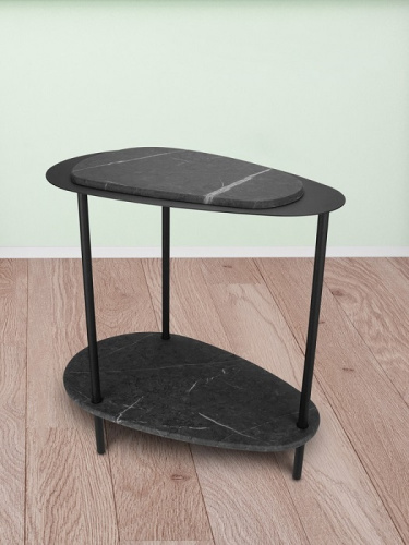 Стол журнальный МеталлАрт М036 черный мрамор 