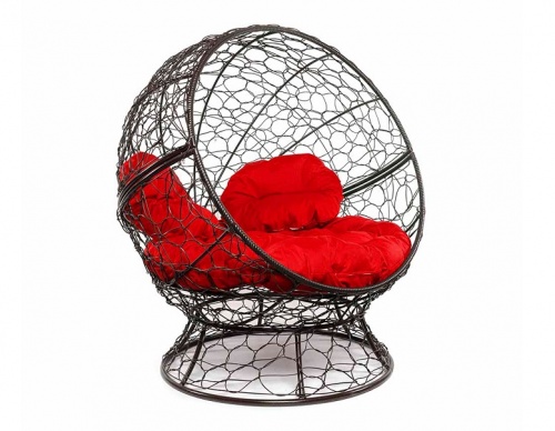 Кресло садовое M-Group Апельсин 11520206 коричневый ротанг красная подушка