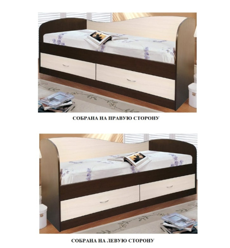 Кровать ЛАГУНА-2 венге ясень шимо светлый 