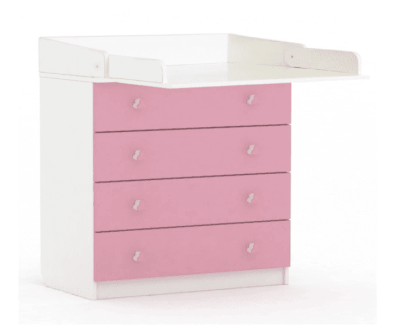 Комод Polini Kids Simple 1580 белый/роза 