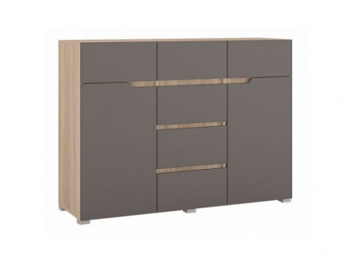 Комод Горизонт Мебель Анталия 1200 дуб сонома/графит софт 