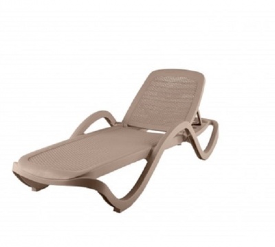 Шезлонг Ellastik Plast Capri Плетеный 195x73x41 серый