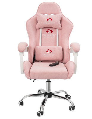 Вибромассажное кресло Calviano ASTI ULTIMATO pink fabric 