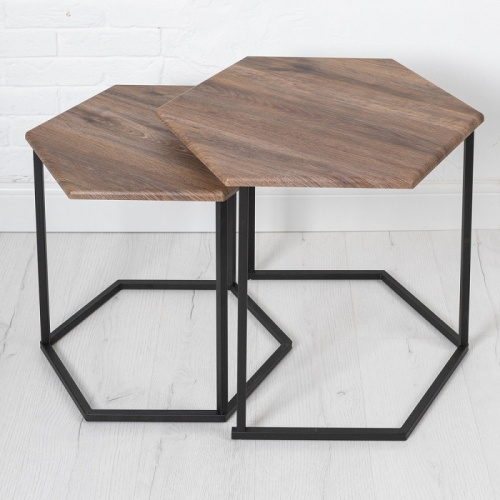 Стол журнальный МеталлАрт М003 коричневый дуб 