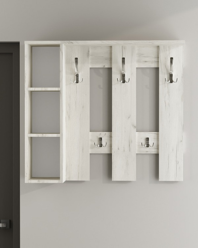 Вешалка настенная Артём-Мебель СН-100.43 дуб крафт белый 