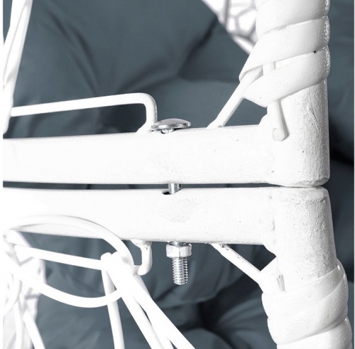 Кресло садовое M-Group Апельсин 11520109 белый ротанг серая подушка