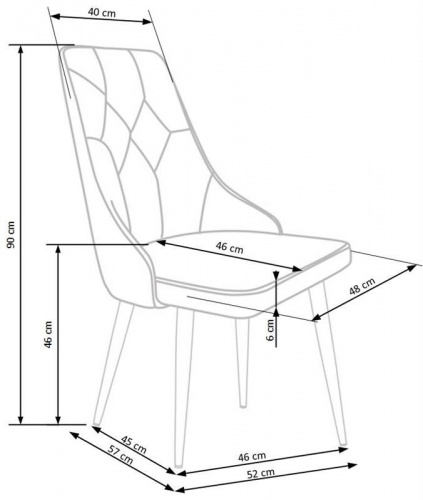 Стул HALMAR K365 бордовый черный 