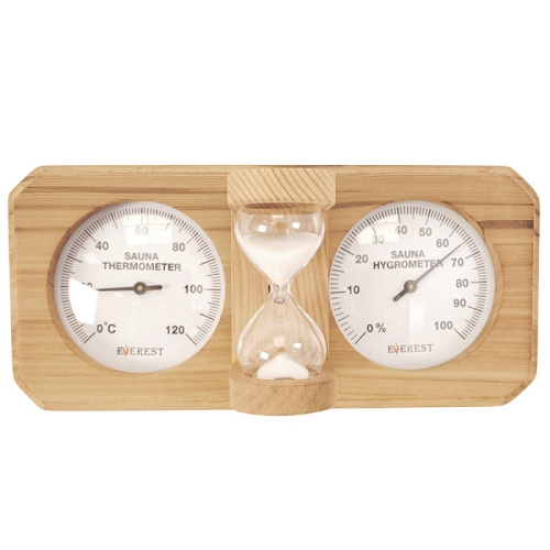 Термогигрометр EVEREST c часами кедр (TG-06 white)