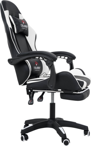 Вибромассажное кресло Calviano 1584 черно-белое PU 