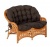 IND Комплект Черчиль диван кресло и столик коньяк темные подушки 