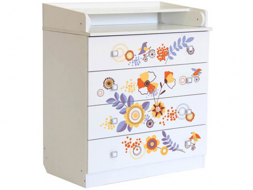 Комод Polini Kids Simple 1880 Прогулка белый 