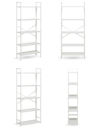 Стеллаж Leset Стилвуд 25 широкий 5 полок белый 