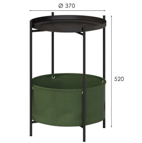 Стол журнальный Элдей хаки чёрный 