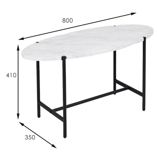 Стол журнальный МеталлАрт М025 белый мрамор 