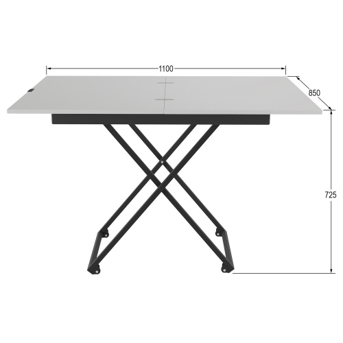 Стол универсальный АНДРЭ Loft белый чёрный 