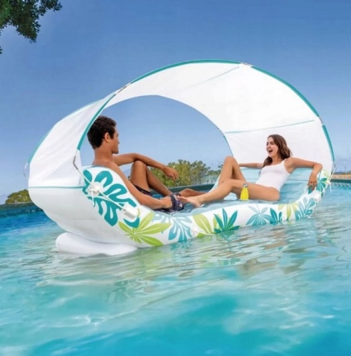 Надувной мега матрас с навесом Тропический лаундж Intex 56294EU