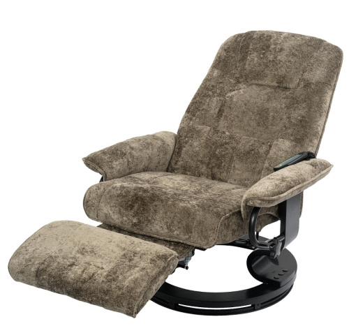 Кресло вибромассажное с пуфом CALVIANO 20 коричневый плюш 