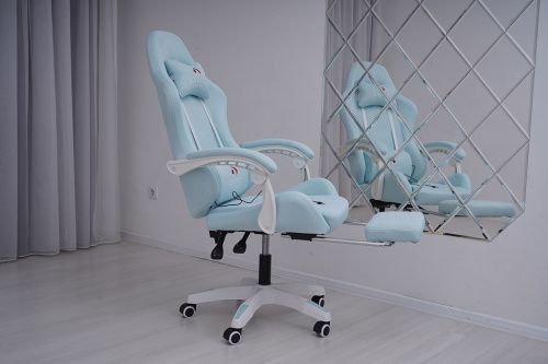 Вибромассажное кресло Calviano 1584 голубая ткань 