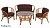 IND Комплект Багама 1 с диваном овальный стол коньяк подушка коричневая