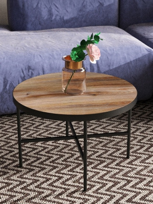 Стол журнальный МеталлАрт М011 большой коричневый дуб 