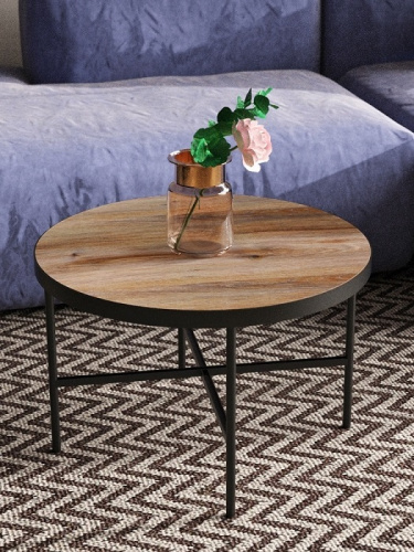 Стол журнальный МеталлАрт М011 большой коричневый дуб 