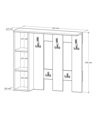 Вешалка настенная Артём-Мебель СН-100.43 бетон спаркс лайт 