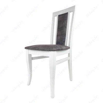 Стул Б-2230.1 Эмаль белая Микровелюр серый 