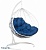 Двухместное подвесное кресло Double белый подушка синий