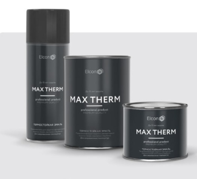 Краска термостойкая Аэрозоль 520 мл Черная ELCON