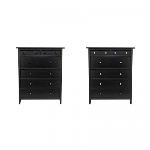 Комод Leset Мира 06 черный ручки черные