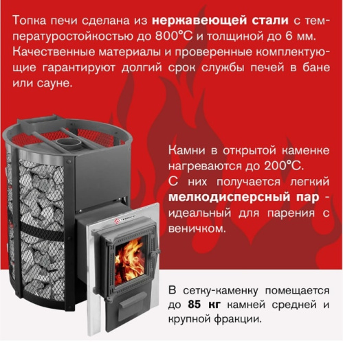 Печь для бани Термофор Кольчуга 14-18