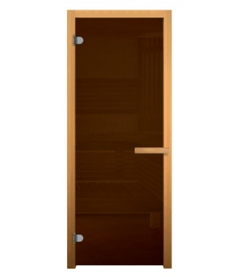 Дверь в баню стеклянная 1900х700 (матовая бронза, 2 петли, 6мм)