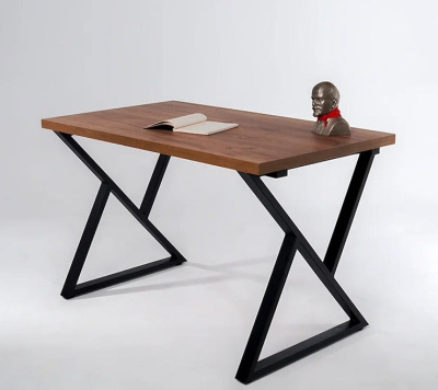 Стол Дели 130х80 дуб табачный металл черный 