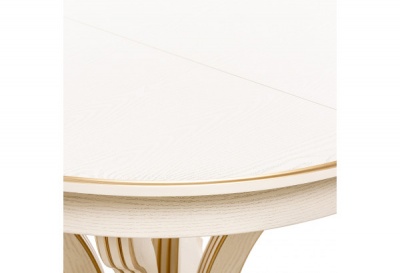 Стол раздвижной Leset Ромео 1Р Слоновая кость 1013 с золотой патиной 